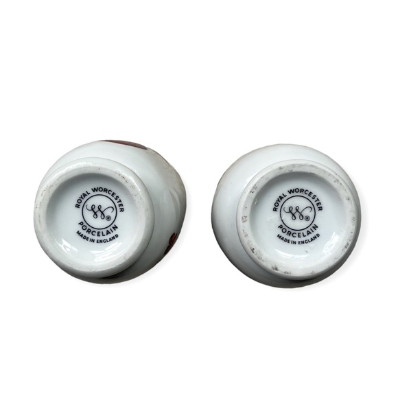 RARE Royal Worcester King Size 2-Egg Coddlers w/Peach & Berry Designs, Set of 2 - Picture 5 of 8